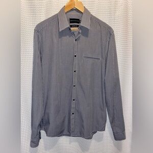 2/60$ Men Marks&Spencer checks black&white slim fit shirt Sz 15,5